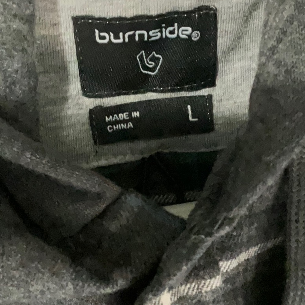 Burnside Charcoal Plaid Hooded Shirt Jacket - Picture 5 of 6